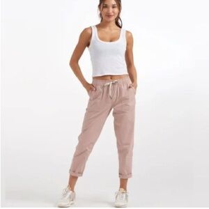 Vuori Ripstop Organic Cotton Stretch Drawstring Pants in Dogwood Size S